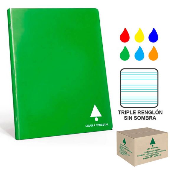 Cuaderno Triple Renglon sin sombra