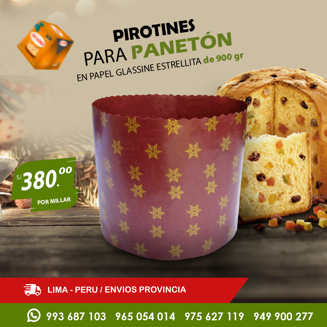 MOLDE PARA PANETON de 900 gr Papel Glassine antigrasa