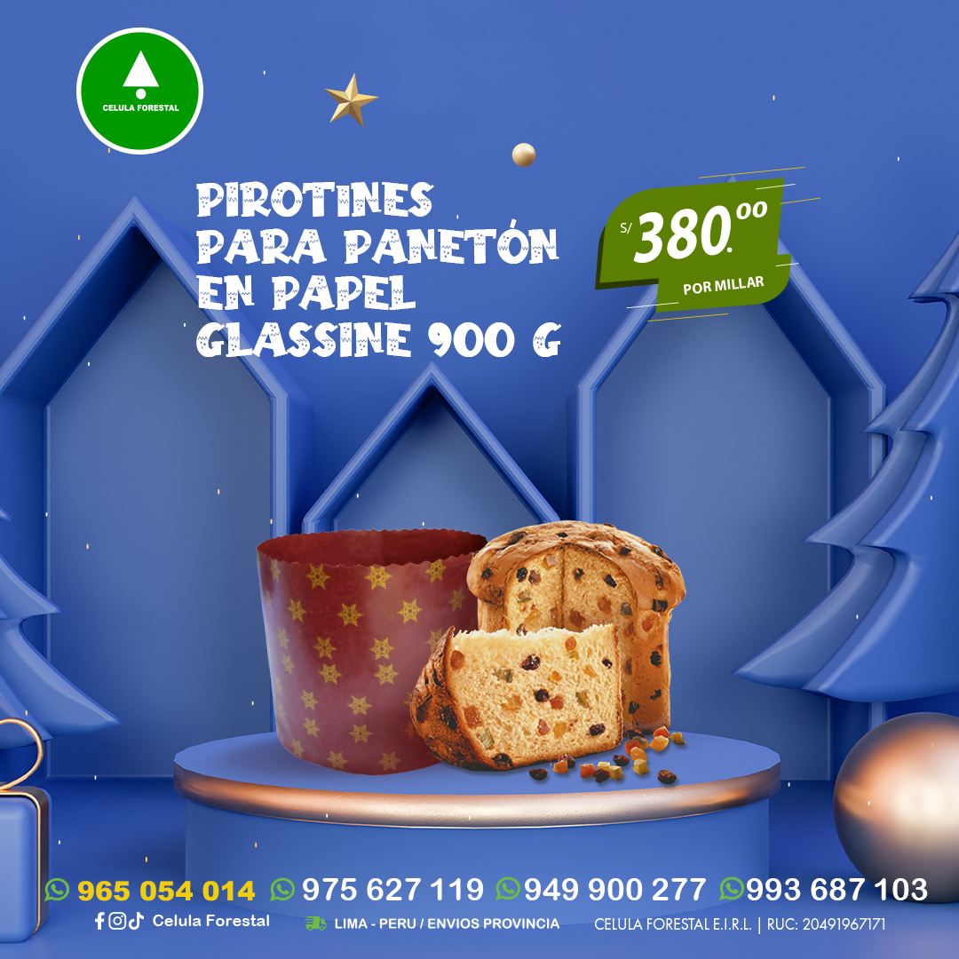 MOLDE PARA PANETON de 900 gr Papel Glassine antigrasa