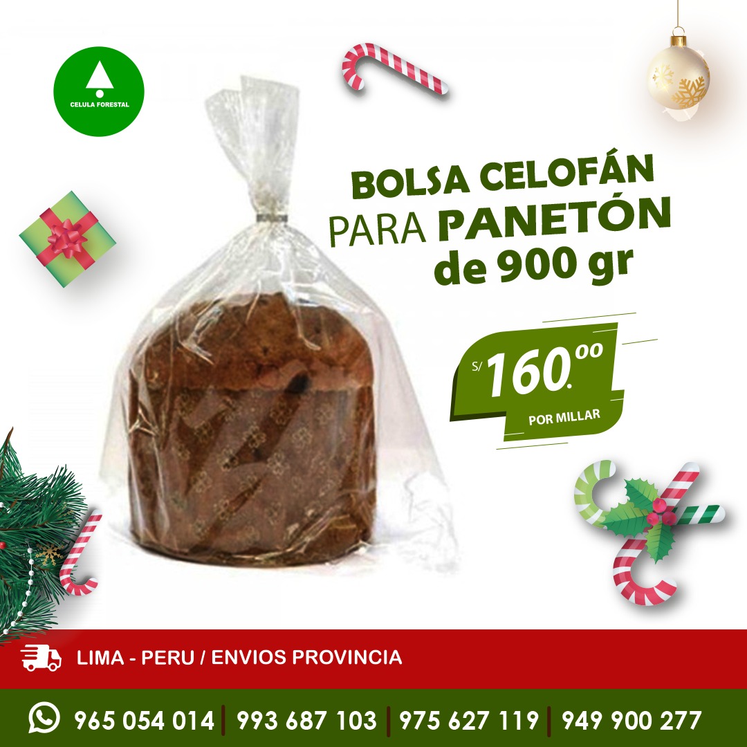 BOLSA CELOFAN DE PANETON 900gr