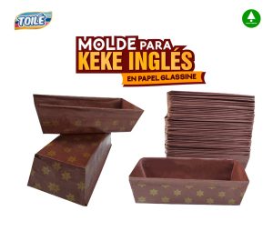 MOLDE PARA KEKE INGLES EN PAPEL GLASSINE DE 500gr