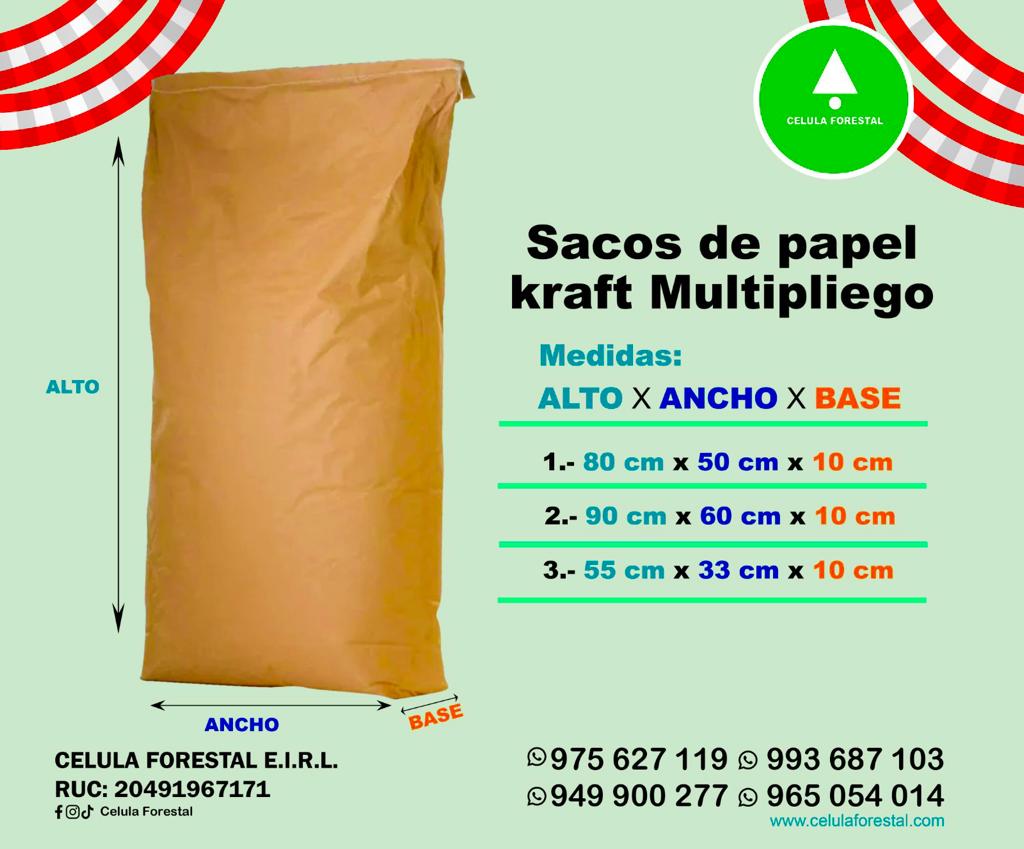 Sacos de papel kraft Peru con bolsa polietileno