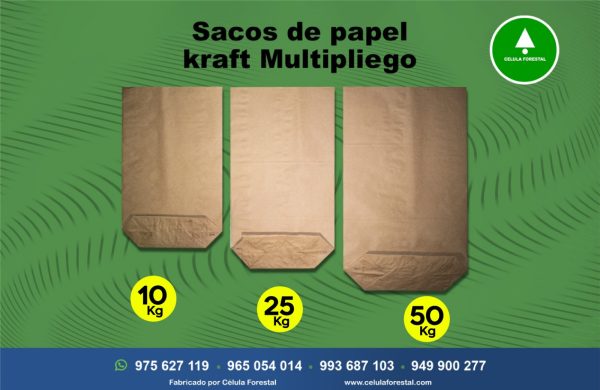 Sacos de papel kraft multipliego