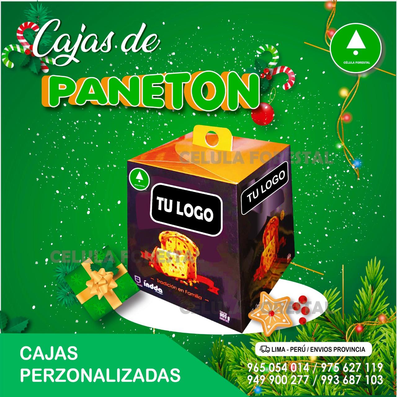 Caja para paneton asa troquelada
