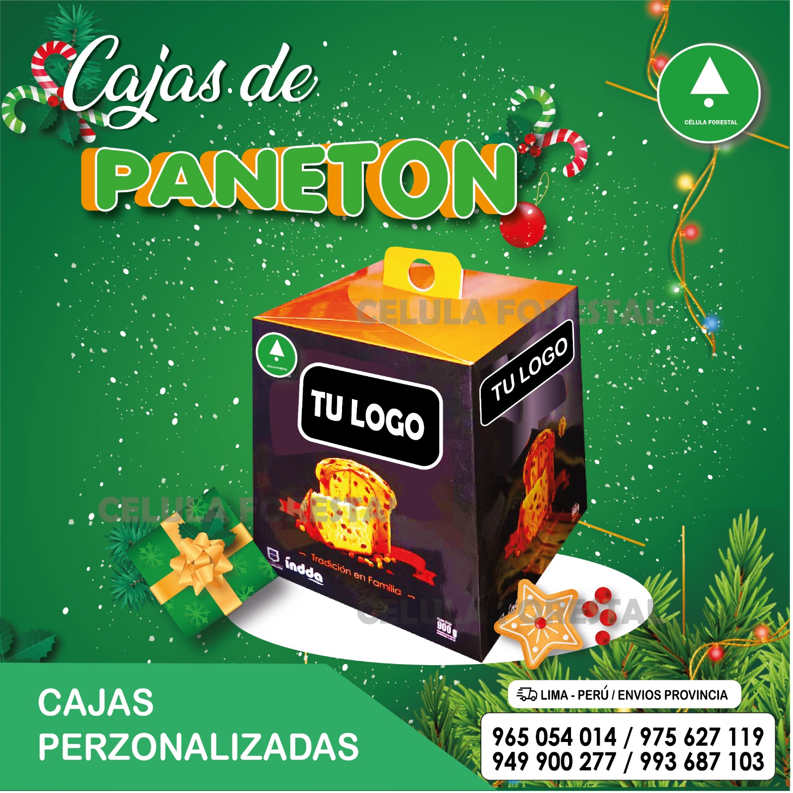 Caja paneton publicitario 900 gr