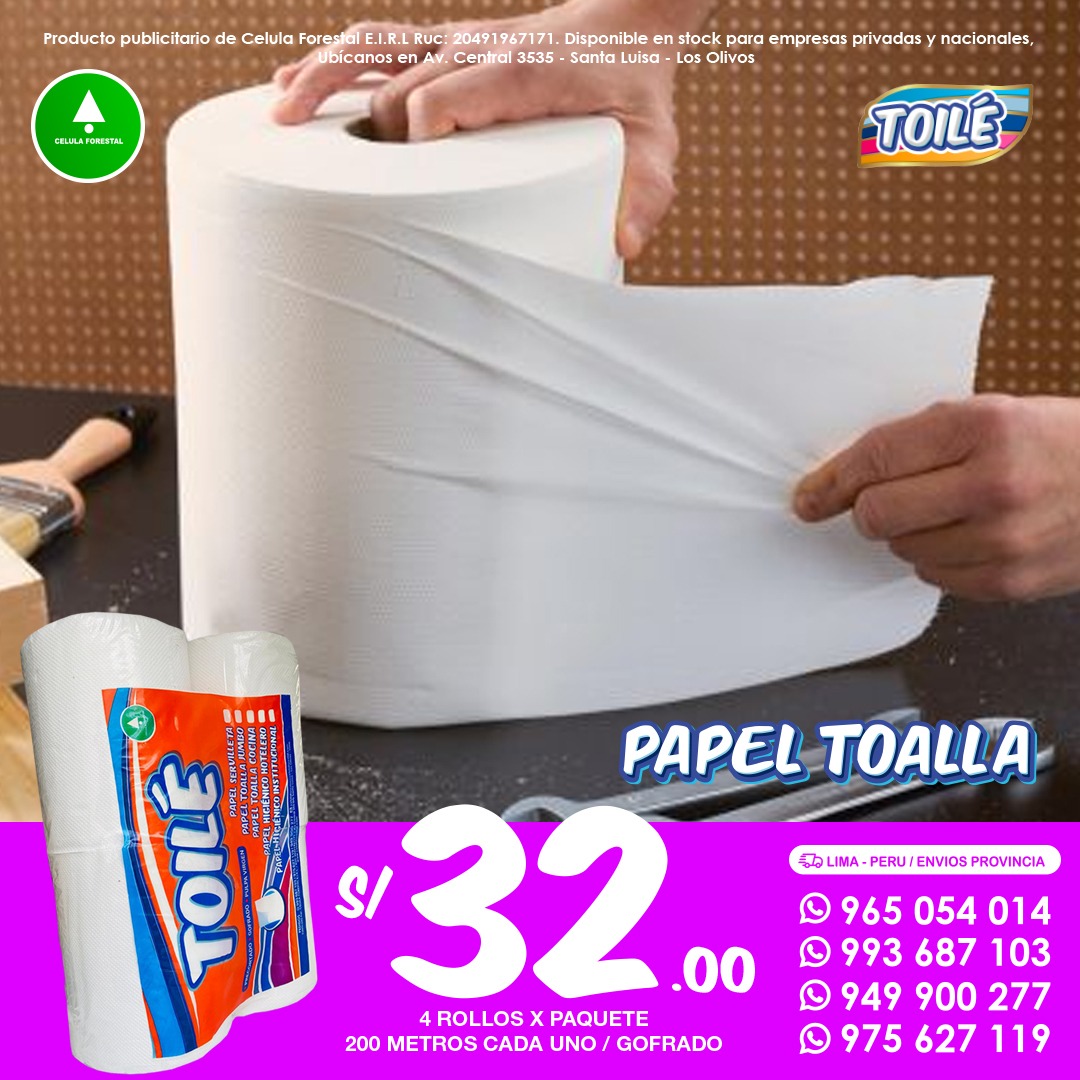 Papel toalla de 200 mts TOILE