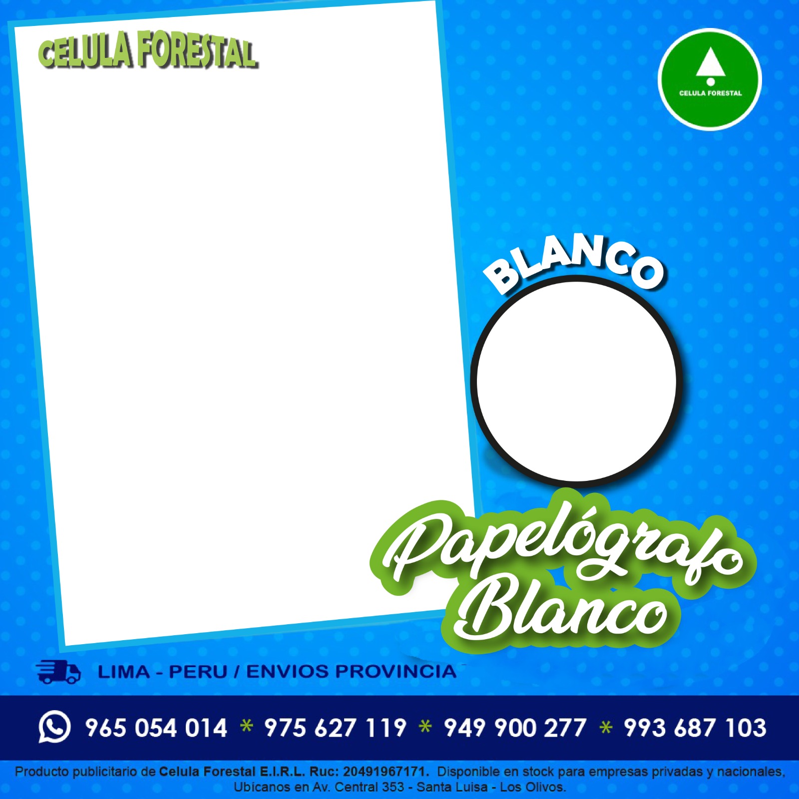 Papelografo blanco 61x83 cm