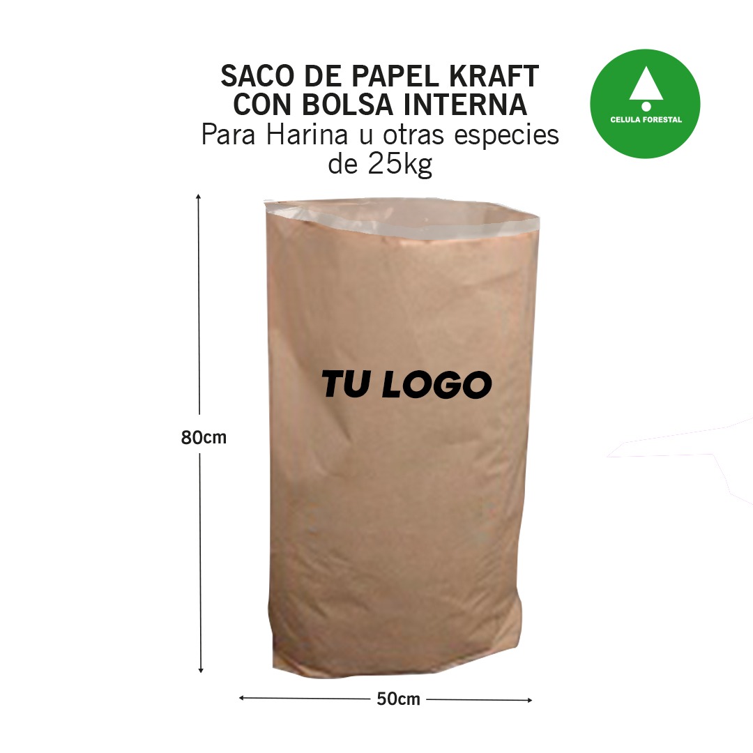 Saco de papel kraft 25 kg