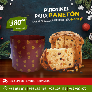 Envases para paneton box caja y pirotines de 900 gr