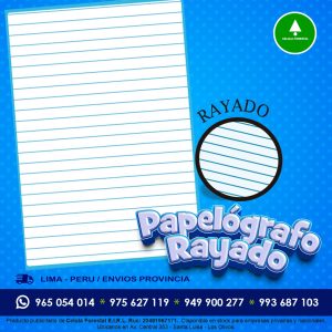 Papelografo escolar Rayado 61x83 cm