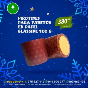 Pirotines para paneton de 900 gr