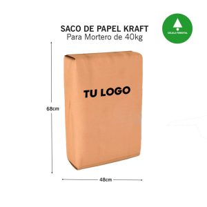 Bolsa de mortero de papel kraft boca abierta