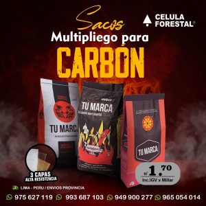 Sacos de papel kraft para carbon 3 kg