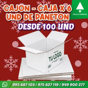 Cajon - Caja para 6 panetones con tu logo Cajon - caja x 6 unidades de paneton con tu logo