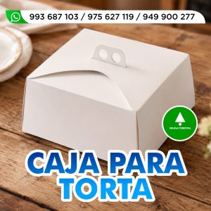 Caja para torta asa troquelada - base 27 cm