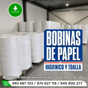 Bobinas de Papel Toalla 100% Fibra Virgen