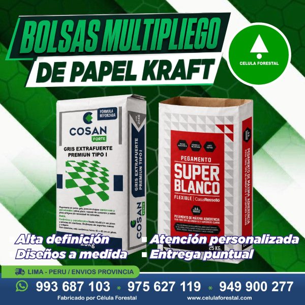 Bolsas multipliego de papel kraft para carbon