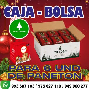 Caja Bolsa Para Paneton - Corporativa 📦Caja Bolsa x 6 para paneton - corporativa