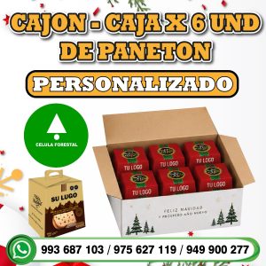 🎨Cajón (6 unidades) de panetón publicitario