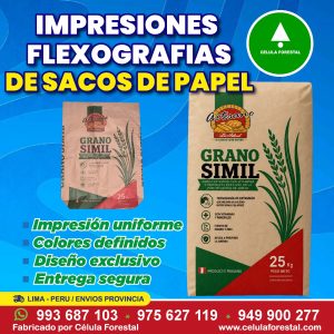 Impresiones flexografias de sacos de papel para azucar Sacos de Papel Kraft para Envasado de Azúcar