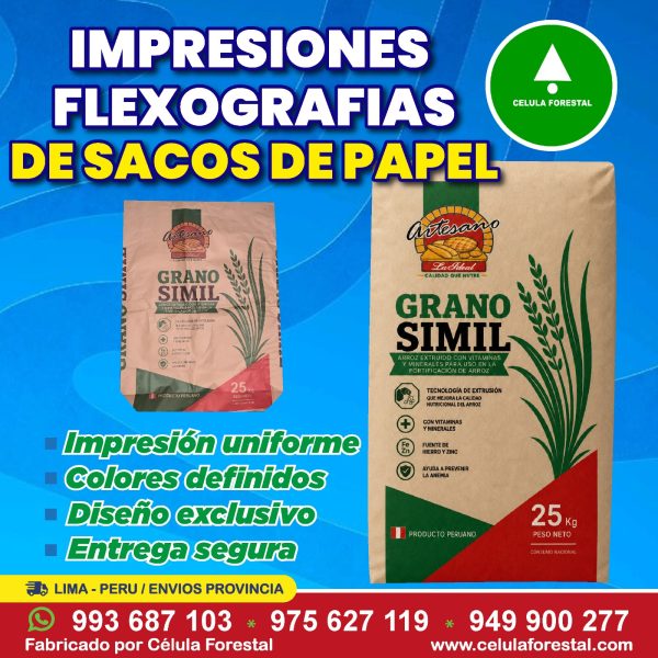 Sacos de Papel Kraft para Envasado de Azúcar