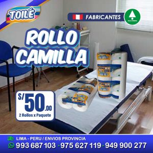 Rollos de papel para camilla de 50 y 57 cm x 100 metros