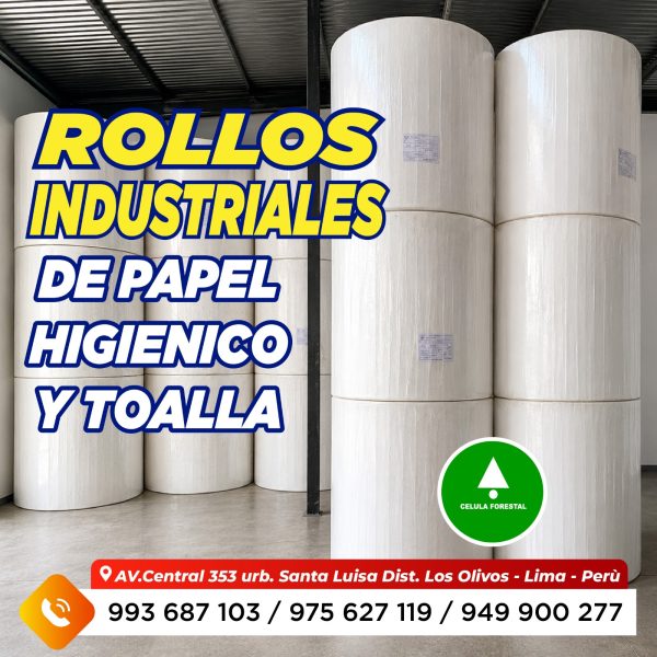 Rollos industriales Papel Tissue Industrial 18 gm²