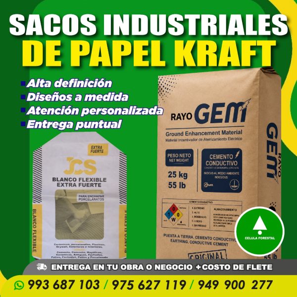 Sacos Industriales de papel Kraft para uso en mineria y minerales Sacos Industriales de papel Kraft para uso en minería y minerales