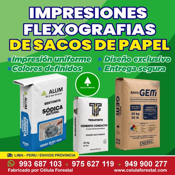 Sacos de Papel con Impresión Flexográfica para construccion Sacos de Papel con Impresión Flexográfica para construcción