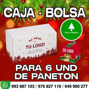 Cajon navideño para 6 panetónes de 500gr y 900gr