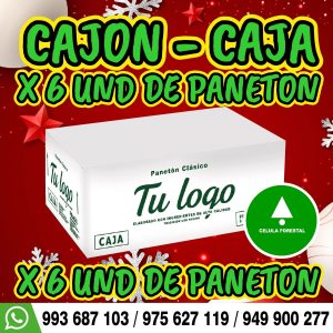 Cajon navideño 🎄 para 6 unds de paneton