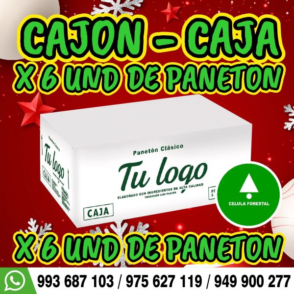 Cajon navideño 🎄 para 6 unds de paneton