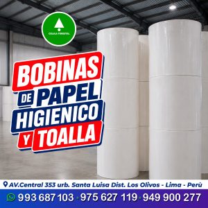 Papel Toalla 38 gm²  Bobinas para Producción Industrial