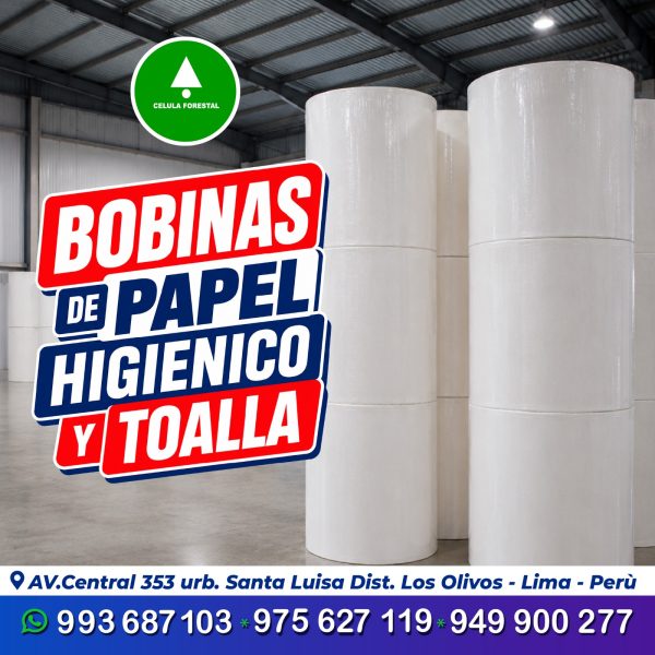Papel Toalla 38 gm²  Bobinas para Producción Industrial